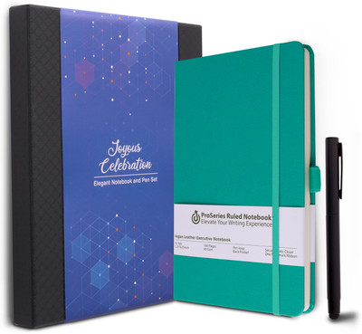 Doodle Undated Executive Gift Set | Vegan Leather Notebook + Stylish Pen with Stylus A5 Notebook Beautifully packed in an Elegant Gift Box (Notable Gift Set 5) | Ruled 192 Pages(Turquoise)