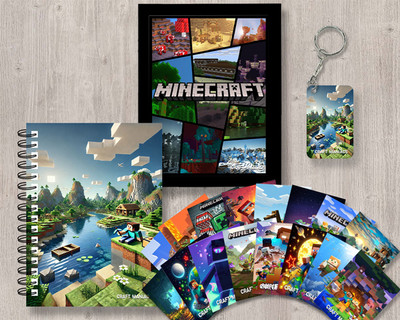 craft maniacs MINECRAFT GIFTING COMBO A5 Diary RULED 120 Pages(Black)