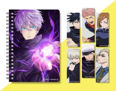 craft maniacs 2024 JUJUTSU KAISEN DIARY & 6 FREEBIE BOOKMARKS A5 Notebook RULED 160 Pages(Multicolor)