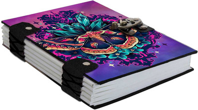 DI-KRAFT Printed Diary Notebook With Lock Clasp For Gift/Office Use (5*7 Inch,160 Pages) A5 Diary Unruled 160 Pages(Mutlicolor-4)