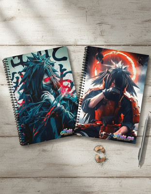 NOTEme Dark Ninja Warrior Edition | Intense Anime Art Covers A5 Notebook Unruled 200 Pages(Multicolor, Pack of 2)