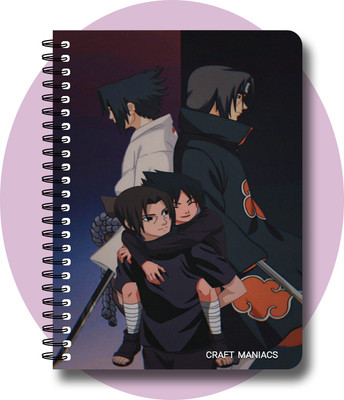 craft maniacs ITACHI UCHIHA DIARY A5 Notebook RULED 120 Pages(Blue)