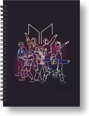 3DS Notebook A5 Diary Ruled 144 Pages(Black, Yellow)