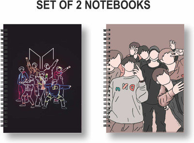 Papco BTS PACK OF 2 NOTEBOOKS A5 Diary Ruled 144 Pages(Multicolor, Pack of 2)