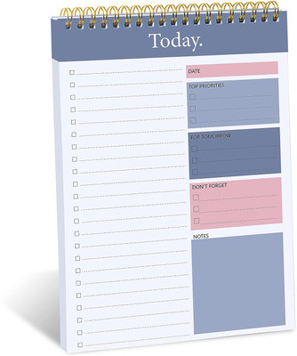 TTWONE Daily Planner Notepad Undated,Planning Pad Checklist Productivity Note Pad B5 Note Pad Ruled 60 Pages(Multicolor)