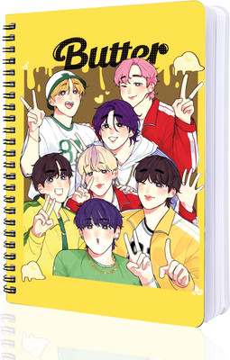 CLICKEDIN BTS High-Quality Set Of 1 Dairy ruled 100 pages Unique Design Spiral BTS Dairy A4 Diary Ruled 100 Pages(Multicolor)