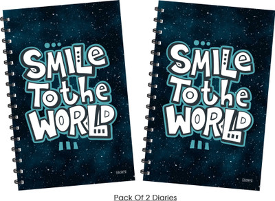 ESCAPER Smile To The World (Ruled) Designer Diary, Notebook, Notepad - Pack of 2 Diaries A5 Diary Ruled 160 Pages(Multicolor, Pack of 2)