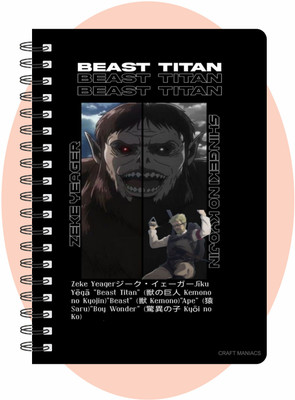 craft maniacs ATTACK ON TITANS COLLECTION A5 Notebook RULED 160 Pages(Multicolor)