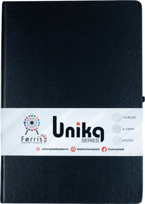 ColorSplash UNIKQ Notebook A5 Diary Rulled 192 Pages(Black)