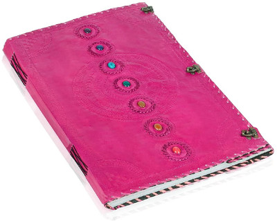 Prathak Exports Handmade Leather Diary A2 Diary Plain 100 Pages(Pink)