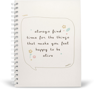 PurpleBees FIND TIME FOR THING THAT MAKE YOU HAPPY QUOTES DIARY A5 A5 Diary Unruled 160 Pages(Multicolor)