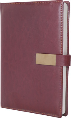 CuckooDiaries Premium Corporate Journal Executive Side Pen Holder Hardbound Single Ruled A5 Notebook Singe Ruled 192 Pages(Brown)