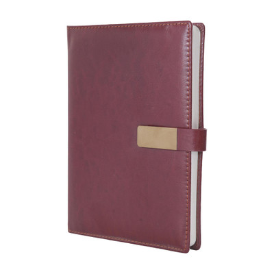 CuckooDiaries Premium Corporate Journal Executive Side Pen Holder Hardbound Single Ruled A5 Notebook Singe Ruled 192 Pages(Brown)