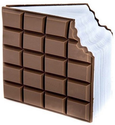 Revaj Chocolate Shaped Personal Desk Notepad Memo Book Small Diary B6 Note Pad Non Ruled 100 Pages(Chocolate)