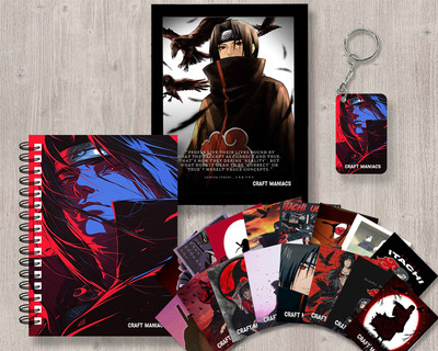 craft maniacs ITACHI UCHIHA GIFTING COMBO A5 Notebook RULED 120 Pages(Black)