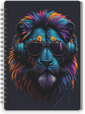 VYBE The Smart Choice Printed Swag Lion A5 Note Pad Wiro Finished 100 Pages(Multicolor066)