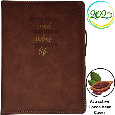 ShreeGanadhish 2025 Executive Planner Journal | Month Cut with Sunday Full Page | 24X18X3 CM Regular Diary Ruled 365 Pages(Cocoa Bean)