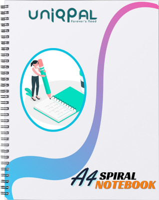 UNIQPAL SET OF 1 A4 Notebook RULED 200 Pages(Multicolor)