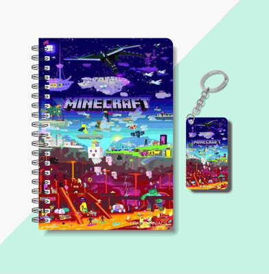 craft maniacs MINECRAFT DIARY & KEYCHAIN A5 Notebook RULED 120 Pages(Multicolor)