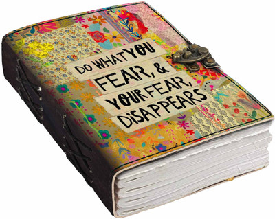DI-KRAFT Printed Designer leather cover Diary with Lock For Office|Gift|SIZE 5*7 INCHES A5 Diary unruled 200 Pages(Multicolor2)