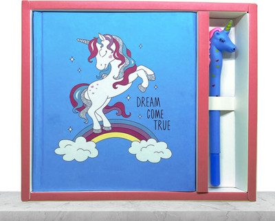 encourage unicorn collections Regular Diary ruled 50 Pages(Blue)