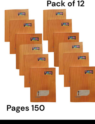 SAHIR Vantika Notebook Regular Notebook Single ruled , Four line ruled and 1 cm square 150 Pages(SMOOTH & WHITE, Pack of 12)
