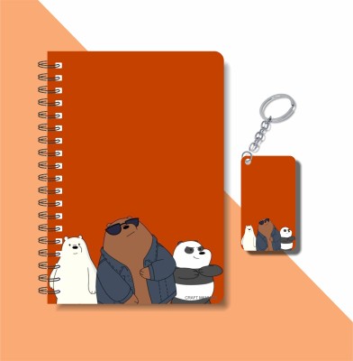 craft maniacs BARE BEARS 2023 COLLECTION A5 Notebook RULED 160 Pages(Multicolor)