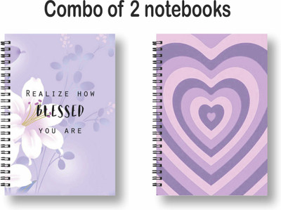ROT RIX combo of 2 Notebooks A5 Diary Unruled 144 Pages(Violet, Pack of 2)