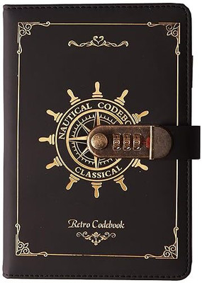 Sergio Diary with Combination Lock A5 Notebook yes 200 Pages(Black)