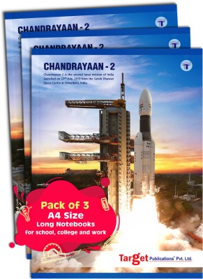 Target Publications Long Notebooks | Chandrayaan | 164 Single Line Ruled Pages | Writing Book with Page Numbers | Useful for School, College & Office | 20 cm x 28 cm Approx A4 | Set of 3 | GSM 58 Regular Notebook Ruled Pages 492 Pages(Multicolor, Pack of 3)
