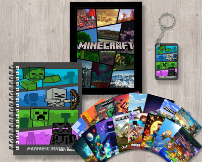 craft maniacs MINECRAFT GIFTING COMBO A5 Notebook RULED 120 Pages(Green)