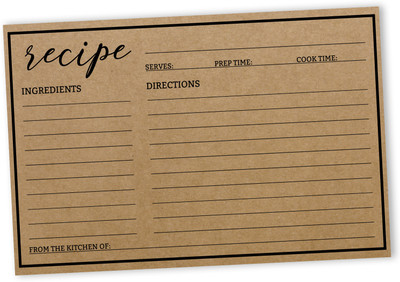 Inkdotpot Recipe Card Regular Planner Unruled 50 Pages(Brown, Pack of 50)