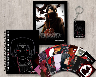craft maniacs ITACHI UCHIHA GIFTING COMBO A5 Notebook RULED 120 Pages(Black)