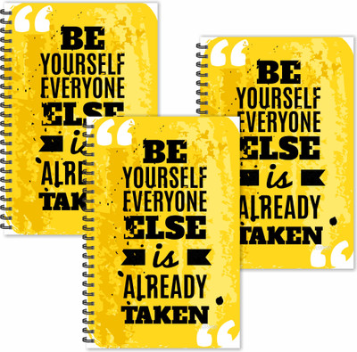 ESCAPER Be yourself Everyone else is already taken Motivational Quotes Diaries (Ruled - A5 Size - SUPER SAVER Pack of 3 Diaries) A5 Diary Ruled 160 Pages(Multicolor, Pack of 3)