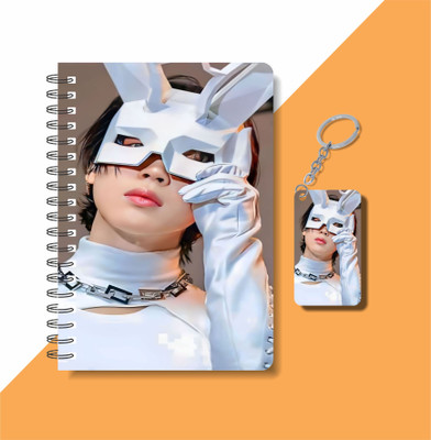 craft maniacs JIMIN DIARY & KEYCHAIN A5 Diary RULED 120 Pages(Multicolor)