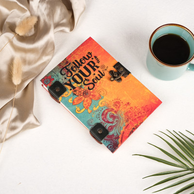 JUNZIO Handmade Diary A5 Diary Unruled 200 Pages(Orange)