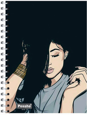 AshaEnterprises posshe blank diary set of 1 A5 Diary unruled 144 Pages(Black)