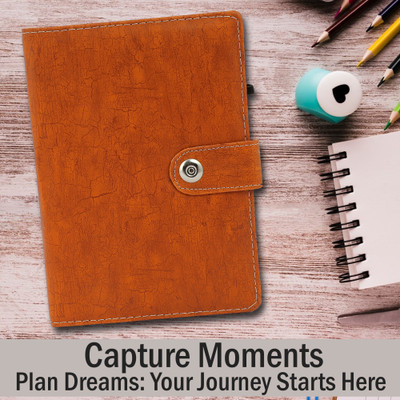 SPM PU Leather Diary With Magnetic Lock A5 Planner/Organizer A5 Journal Ruled 200 Pages(Brown)