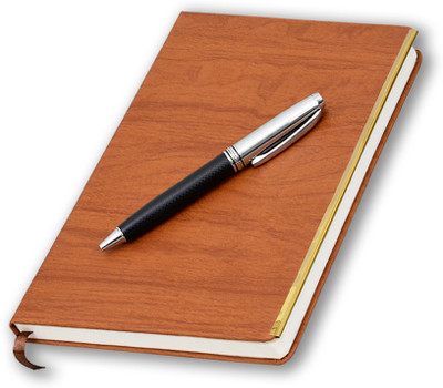 COI A5 Brown Faux Leather New Year Diary, Writing for Students and Teachers with pen A5 Planner/Organizer Ruled 180 Pages(Brown)