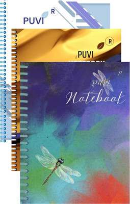 Puvi Recycled Notebook A4 Notebook Ruled 350 Pages(White, Pack of 3)