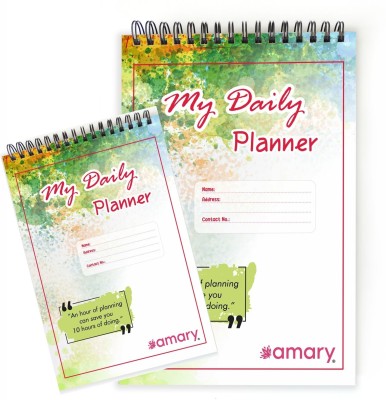 Amary Daily Planner A5 Planner Single Rule 50 Pages(Multicolor, Pack of 2)