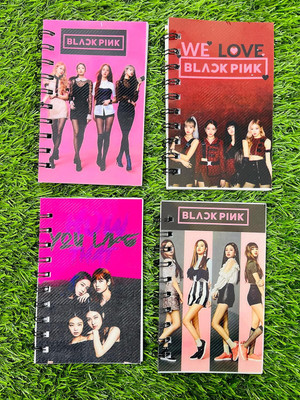 Z-Plus Girls Cool Black Pink Mini Spiral Pocket Diary Pocket-size Planner/Organizer ruled Paper 100 Pages(Multicolor, Pack of 4)