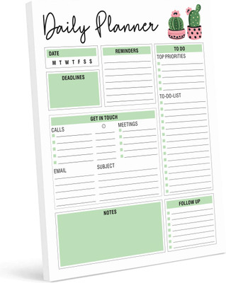 Inkdotpot Daily Planner A5 Planner Unruled 50 Pages(White)