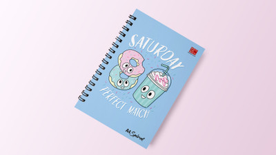 WRITE ON WHITE PREMIUM Spiral Weekend Vibes collection A4 Notebook RULLED 200 Pages(Multicolor)