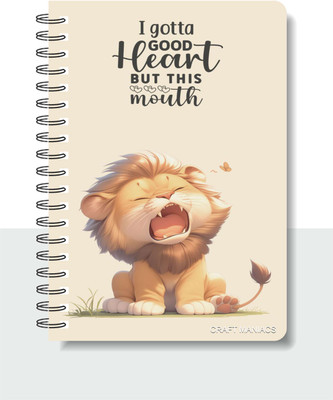 craft maniacs CUTE PUN 2025 NOTEBOOKS A5 Notebook RULED 120 Pages(Multicolor)
