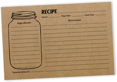 Inkdotpot Recipe Card Regular Planner Unruled 50 Pages(Brown, Pack of 50)