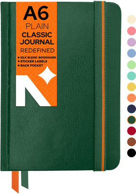 NEORAH - Unruled Journal Notebook - 110 GSM - Office Hardcover Notebook - A6 Notebook Plain 160 Pages(Dark Green)