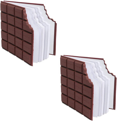 shyam traders Chocolate Shaped Personal Desk Notepad Memo Book Small Diary Pocket-size Note Pad Memo pad for Office | Notepad for College Students 80 Pages(Brown, Pack of 2)