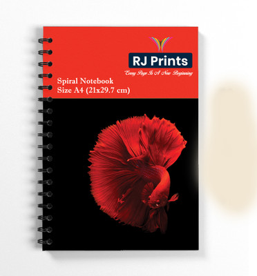 RJPRINTS Flower Spiral Notebook A4 Notebook Plain 200 Pages(Multicolor)