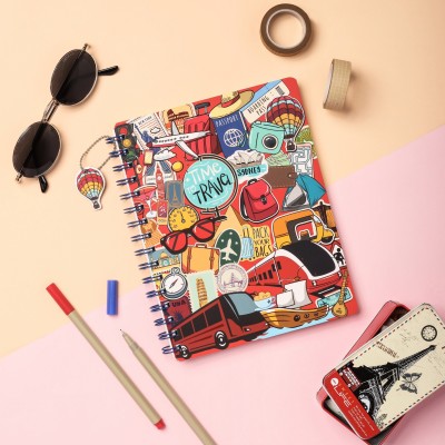 Doodle Hardcover Wiro/Sprial B5 Note Book | Ruled 80gsm, 160 Pages(Around the World)